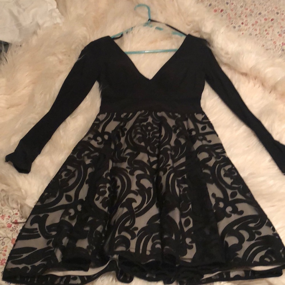 Xscape mesh fit and flare dress